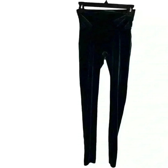 Spanx Malachite Green Velvet Leggings Size Small - Picture 2 of 8